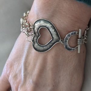Silpada three strand heart bracelet.